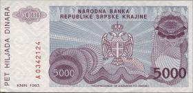 Kroatien Serb. Krajina / Croatia P.R20 5000 Dinara 1993 (1) 