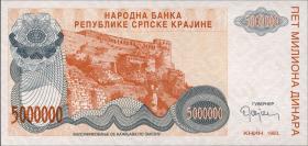 Kroatien Serb. Krajina / Croatia P.R24 5 Mio. Dinara 1993 (1) 