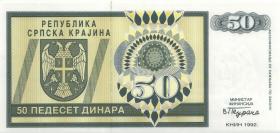 Kroatien Serb. Krajina / Croatia P.R02 50 Dinara 1992 (1) 