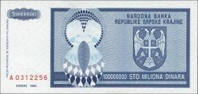 Kroatien Serb. Krajina / Croatia P.R15 100 Mio. Dinara 1993 (1) 