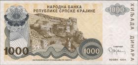 Kroatien Serb. Krajina / Croatia P.R30 1000 Dinara 1994 (1) 