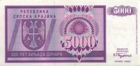 Kroatien Serb. Krajina / Croatia P.R06 5000 Dinara 1992 (1) 