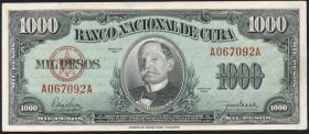 Kuba / Cuba P.084 1000 Pesos 1950 (2) 