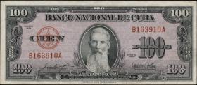 Kuba / Cuba P.082b 100 Pesos 1954 (2) 