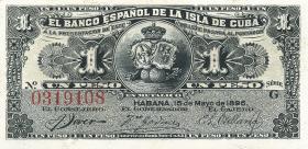 Kuba / Cuba P.047a 1 Peso 1896 (1) 