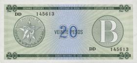 Kuba / Cuba P.FX09 20 Pesos (1985) Exchange Certificate Serie B (1) 