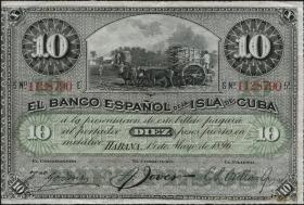 Kuba / Cuba P.049d 10 Pesos 1896 (2+) 