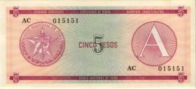 Kuba / Cuba P.FX03 5 Pesos (1985) Exchange Certificate Serie A (2) 