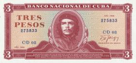 Kuba / Cuba P.107b 3 Pesos 1988 Ché Guevara (1) 