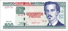 Kuba / Cuba P.Neu 500 Pesos 2022 (1) 