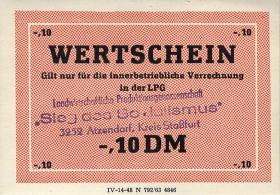 L.003a.10 LPG Atzendorf "Sieg des Sozialismus" 0,10 DM (1) 