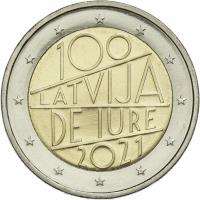 Lettland 2 Euro 2021 100 Jahre Lettland de Jure 