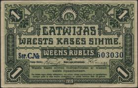 Lettland / Latvia P.02a 1 Rubel 1919 C (2) 