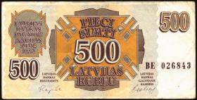 Lettland / Latvia P.42 500 Rubel 1992 (3) 