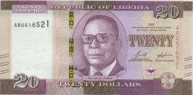 Liberia P.39 20 Dollars 2022 (1) 