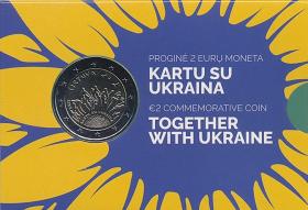Litauen 2 Euro 2023 Zusammen mit der Ukraine Coincard 