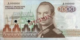 Luxemburg / Luxembourg P.59s1 1000 Francs (1985) Specimen (1) 