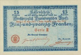 Luxemburg / Luxembourg P.31b 25 Franken 1918 (1) 