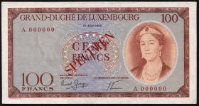Luxemburg / Luxembourg P.50s 100 Francs 1956 Specimen (1/1-) 