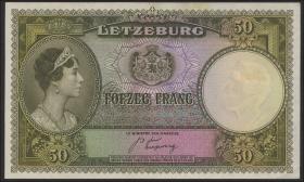 Luxemburg / Luxembourg P.46 50 Francs (1944) (1/1-) 