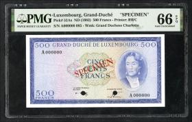 Luxemburg / Luxembourg P.52As 500 Francs (1963) Specimen (1) 