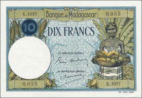 Madagaskar P.36 10 Francs (1937-47) (1-) 