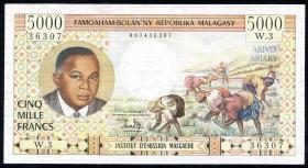 Madagaskar P.60 5000 Francs = 1000 Ariary (1966) (3) 