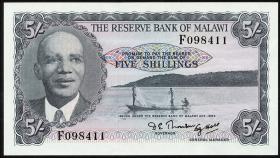Malawi P.01A 5 Shillings 1964 (1) 