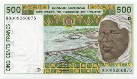 West-Afr.Staaten/West African States P.410Dn 500 Francs 2003 (1) 