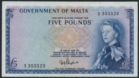 Malta P.27a 5 Pounds (1963) (3) 