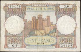 Marokko / Morocco P.45 100 Francs 1948 (3) 