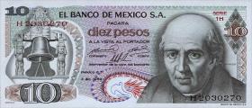 Mexiko / Mexico P.063b 10 Pesos 3.12.1969 (1) 