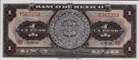Mexiko / Mexico P.056b 1 Peso 1954 (1) 