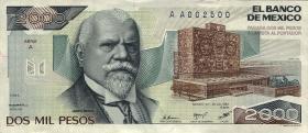 Mexiko / Mexico P.082a 2000 Pesos 1983 (1) 