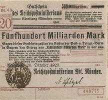 MG508.03 RPM München 500 Milliarden Mark 1923 (2+) 