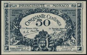 Monaco P.03b 50 Centimes 1920 (1) ohne Seriennummer 