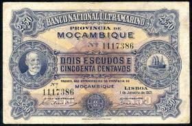 Mozambique P.067b 2,50 Escudos 1921 (3) 