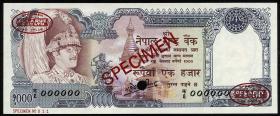 Nepal P.36bs 1000 Rupien (1981-) Specimen (1) 