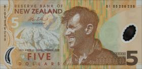 Neuseeland / New Zealand P.185b 5 Dollars (20)05 Polymer (1) 