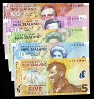 Neuseeland / New Zealand P.185 - 189 5 - 100 Dollars (20)01 Polymer (1) 