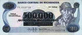 Nicaragua P.163 500.000 auf 20 Cordobas (1990) (1) 