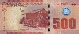 Nicaragua P.206b 500 Cordobas 2007 (2012) (1) 