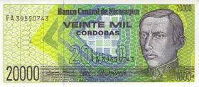 Nicaragua P.160 20.000 Cordobas (1989) (1) 