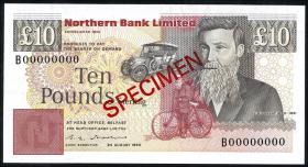 Nordirland / Northern Ireland P.194s 10 Pounds 1990 Specimen (1) 