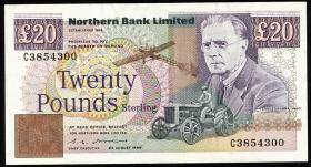 Nordirland / Northern Ireland P.195b 20 Pound 1989 (1-) 