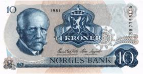 Norwegen / Norway P.36c 10 Kronen 1981 (1) 