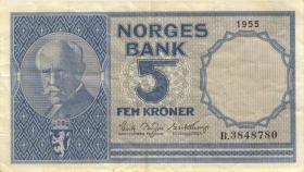 Norwegen / Norway P.30a 5 Kronen 1955 (3) 