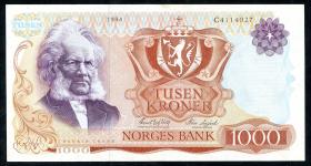 Norwegen / Norway P.40b 1000 Kroner 1984 (3/2) 