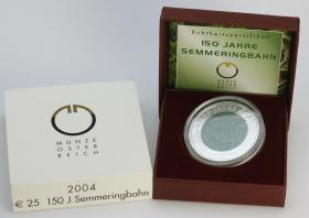 Österreich 25 Euro 2004 (NIOB) 150 J. Semmeringbahn 