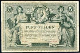 Österreich / Austria P.A154 5 Gulden 1881 (3-) 